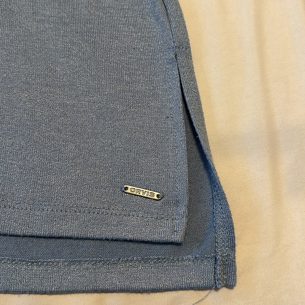 Women's Orvis Blue V-Neck Top Size Small - Picture 3 of 4